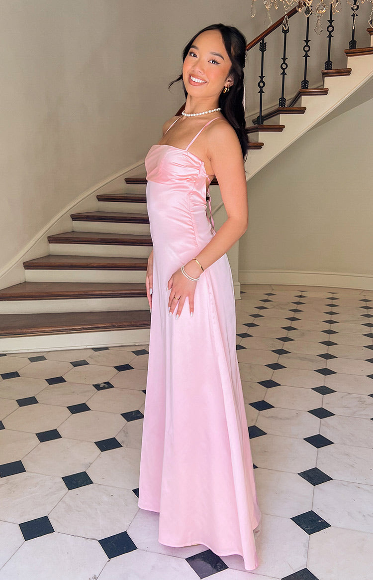 Blaise Pink Satin Maxi Dress — 21