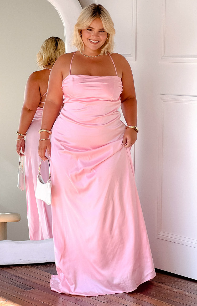 Blaise Pink Satin Maxi Dress — 23