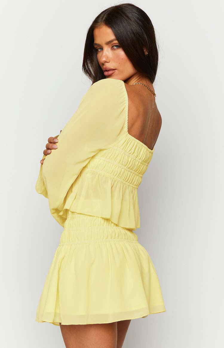 Sean Yellow Chiffon Mini Skirt — 6