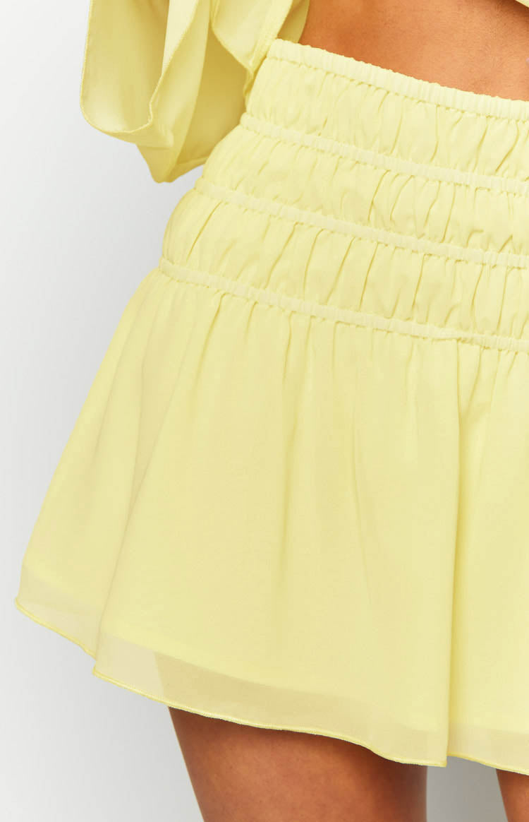 Sean Yellow Chiffon Mini Skirt — 14