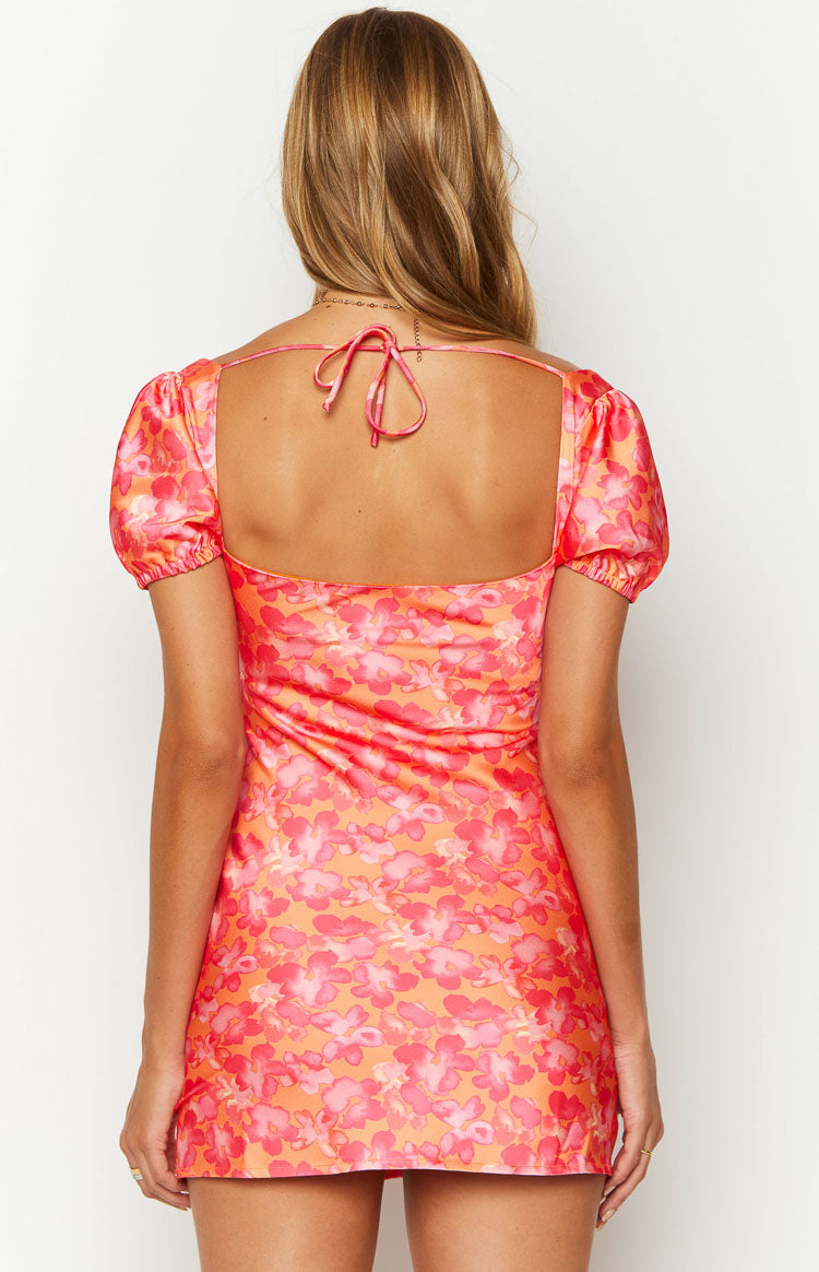 Naya Orange Floral Print Mini Dress — 5