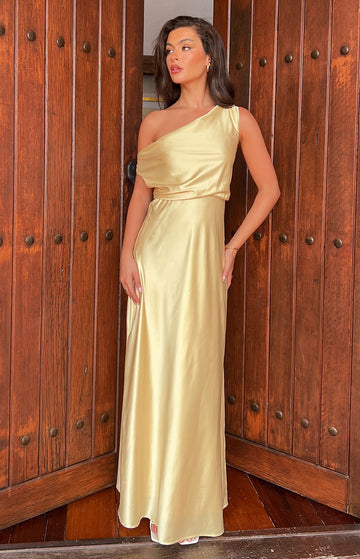Sunshine Elegance Yellow Formal Maxi Dress — 1