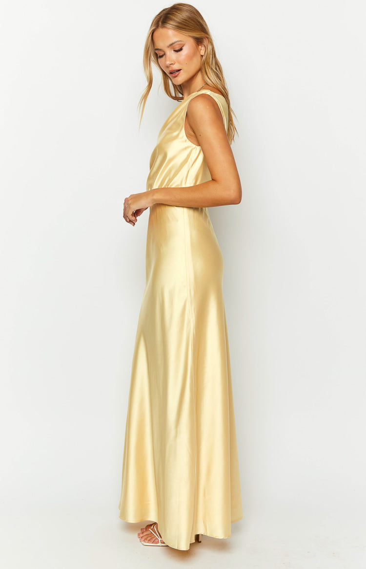 Sunshine Elegance Yellow Formal Maxi Dress — 4