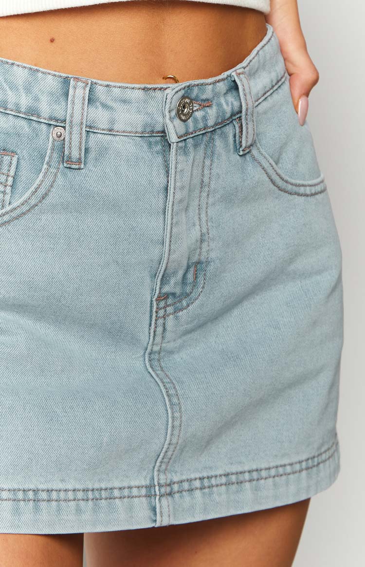 Skyline Swirl Light Wash Denim Skort — 6