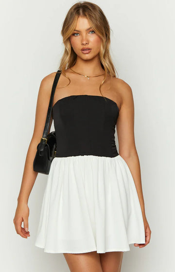 Draven Black And White Corset Mini Dress — 1