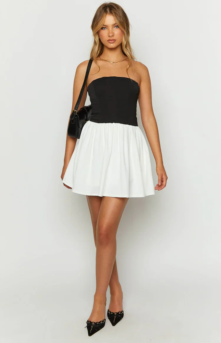 Draven Black And White Corset Mini Dress — 3