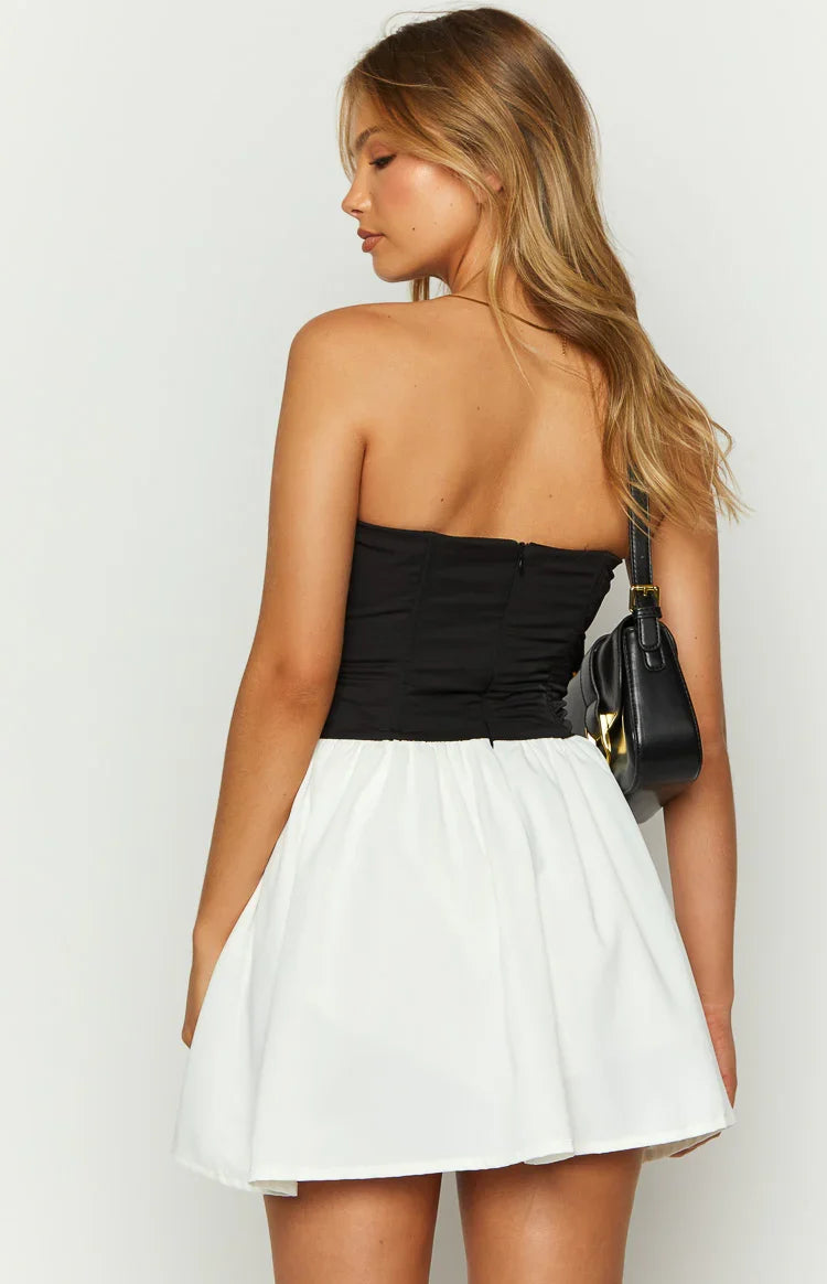 Draven Black And White Corset Mini Dress — 4