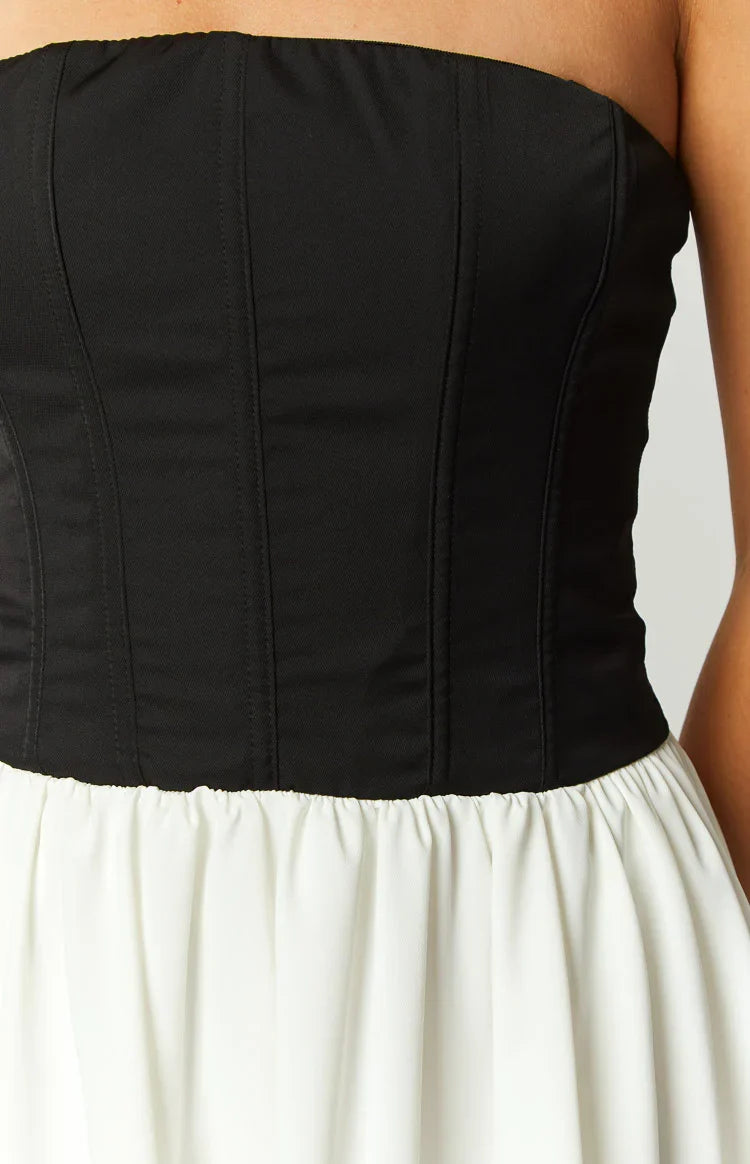 Draven Black And White Corset Mini Dress — 5