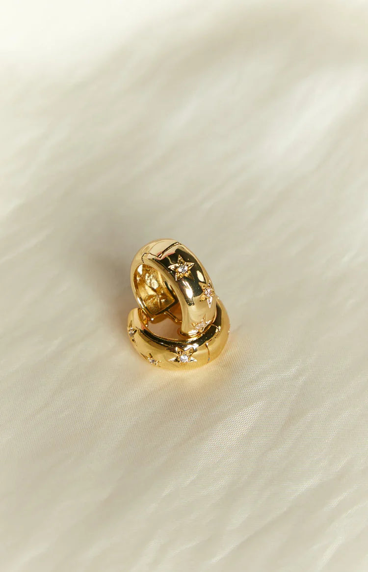 Stardust Gold Hoop Earrings — 3