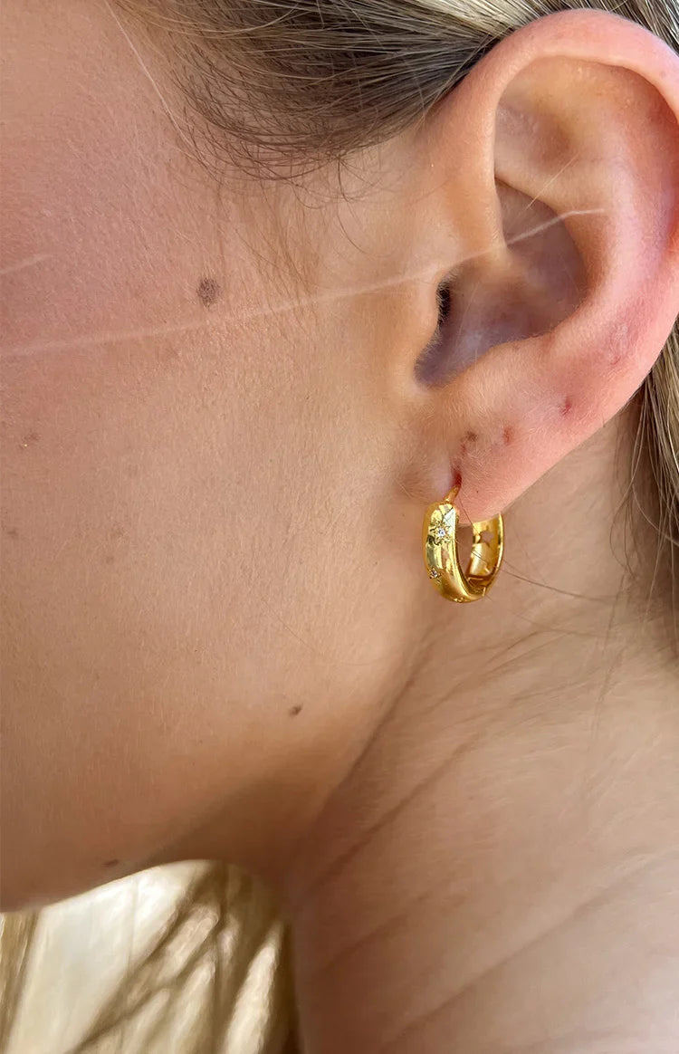 Stardust Gold Hoop Earrings — 5