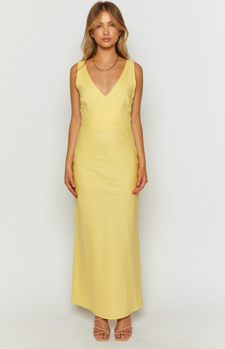 Resorts Yellow Linen Blend Maxi Dress — 3