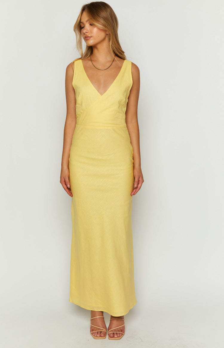 Resorts Yellow Linen Blend Maxi Dress — 4