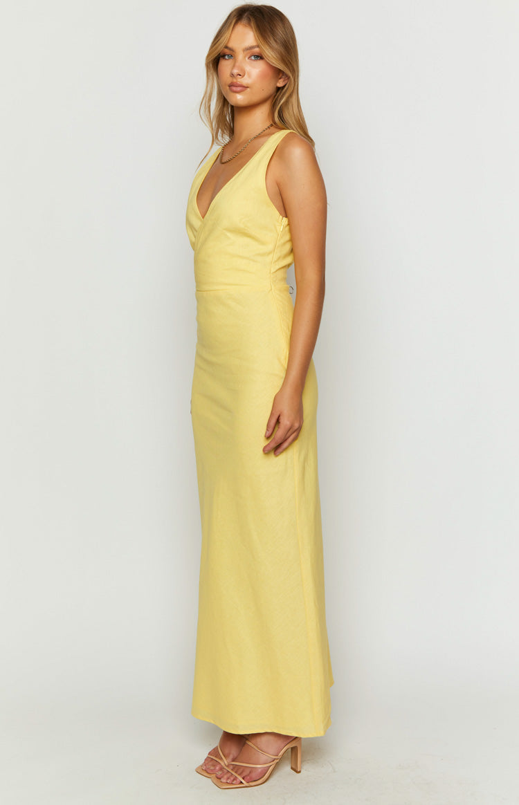 Resorts Yellow Linen Blend Maxi Dress — 5