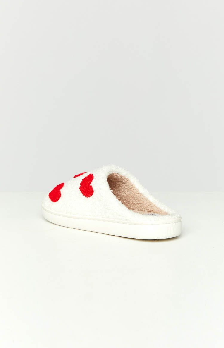 Sweetheart Sole White Love Heart Slippers — 4