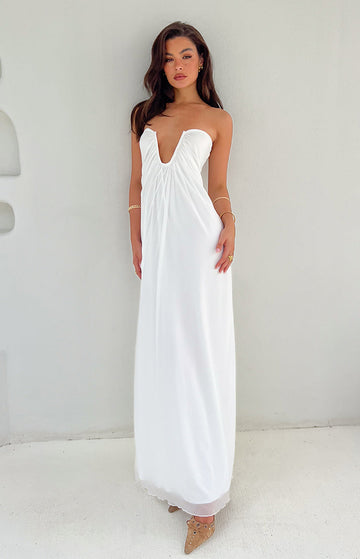 Braelyn White Strapless Maxi Dress — 1
