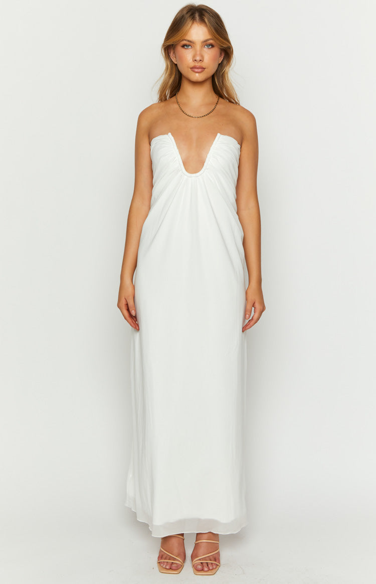 Braelyn White Strapless Maxi Dress — 1