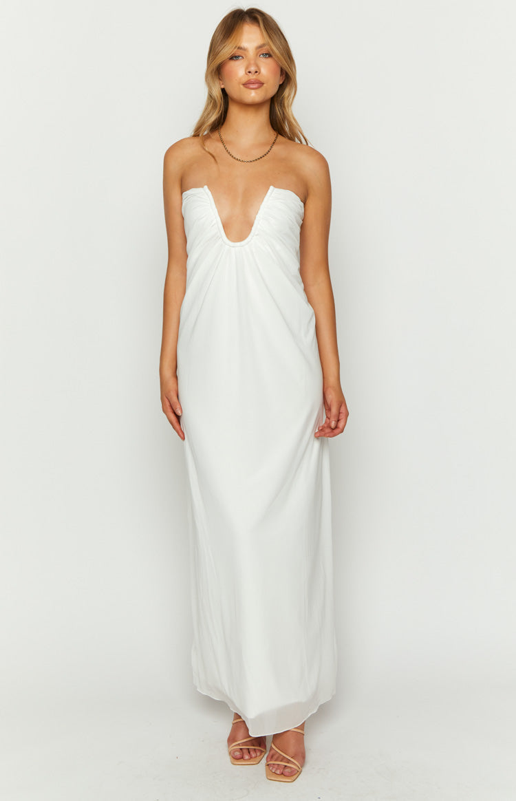 Braelyn White Strapless Maxi Dress — 3