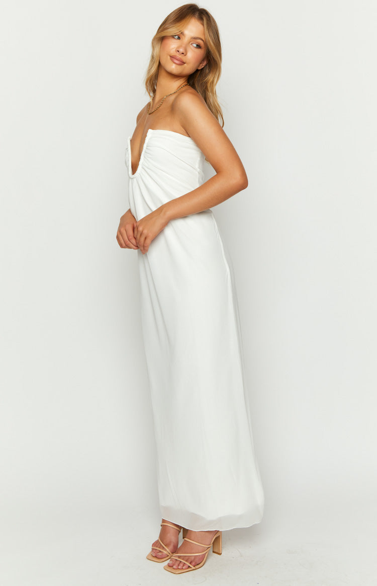 Braelyn White Strapless Maxi Dress — 4