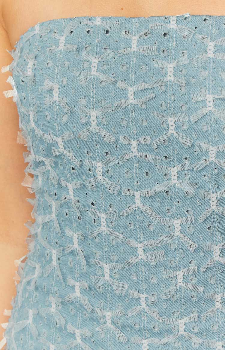 Turn It Up Denim Strapless Mini Dress — 6