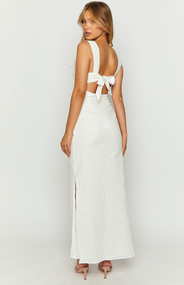 Magnus White Tie Back Maxi Dress — 5