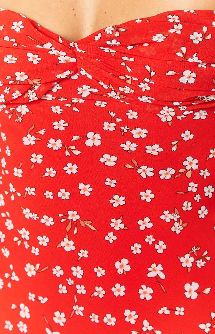 Ashley Red Floral Formal Maxi Dress — 6