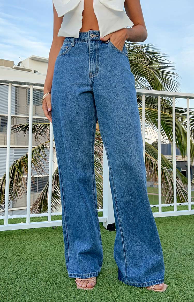 Calliope Mid Wash Mid Rise Slouchy Jeans — 9
