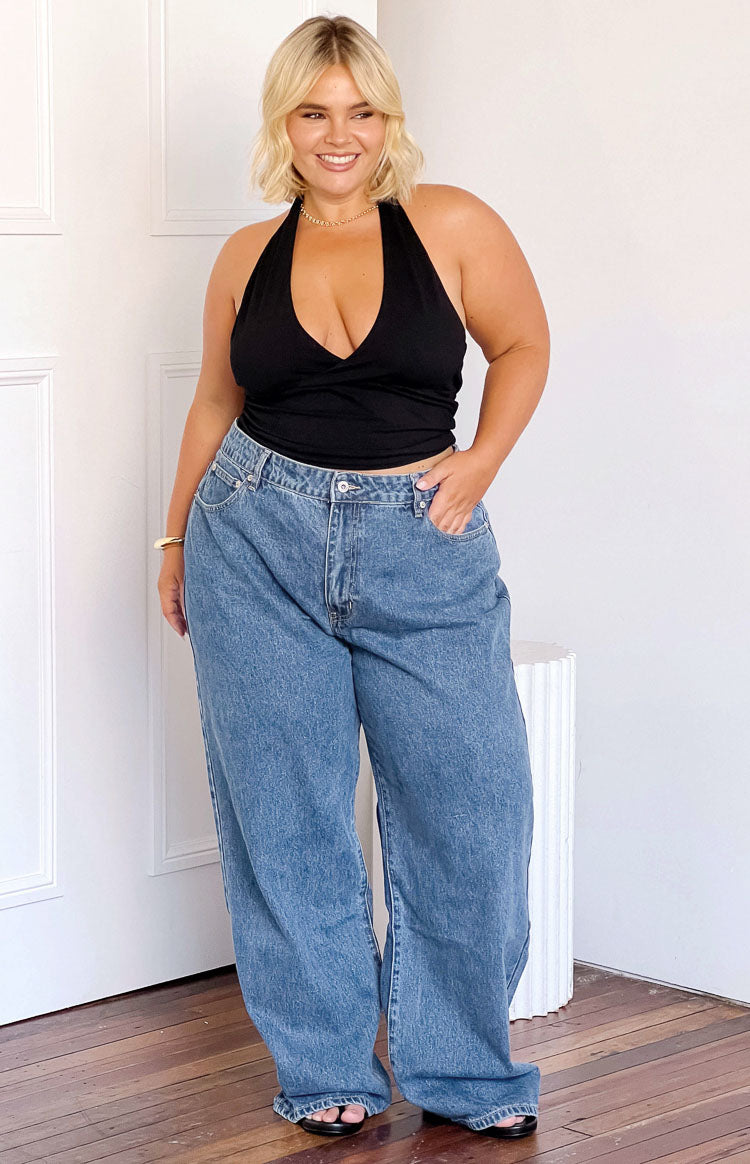 Calliope Mid Wash Mid Rise Slouchy Jeans — 16