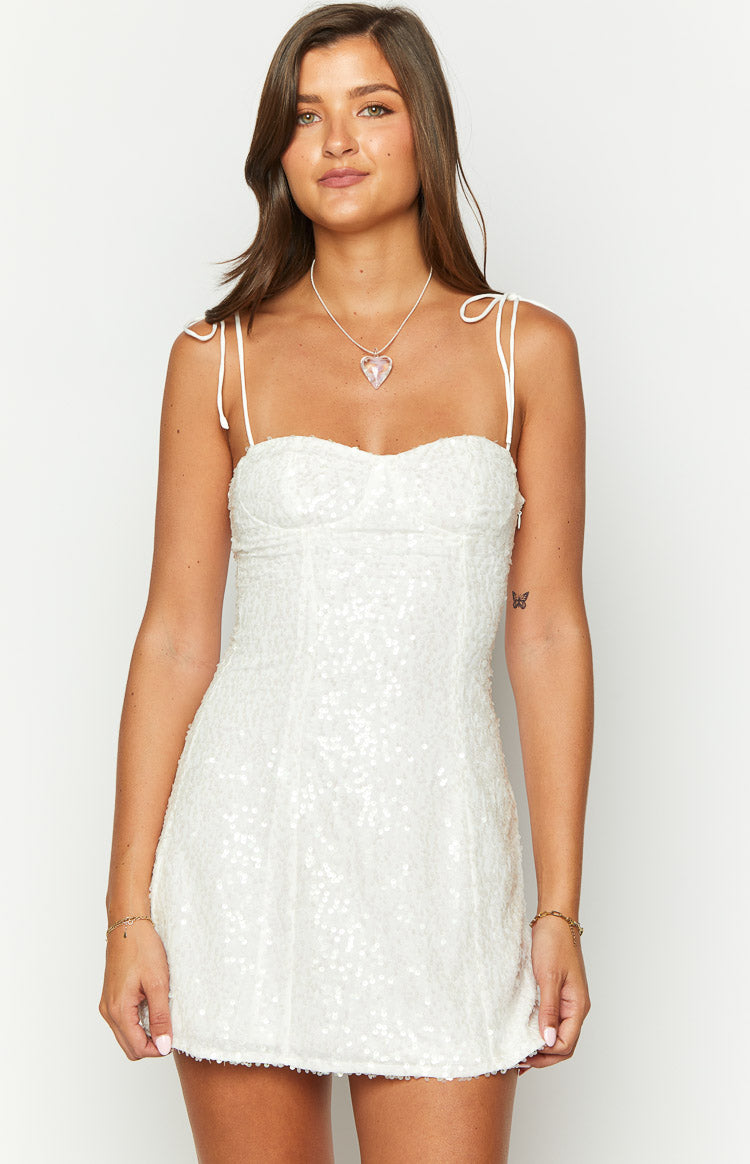 Penny Lane White Sequin Mini Dress — 1