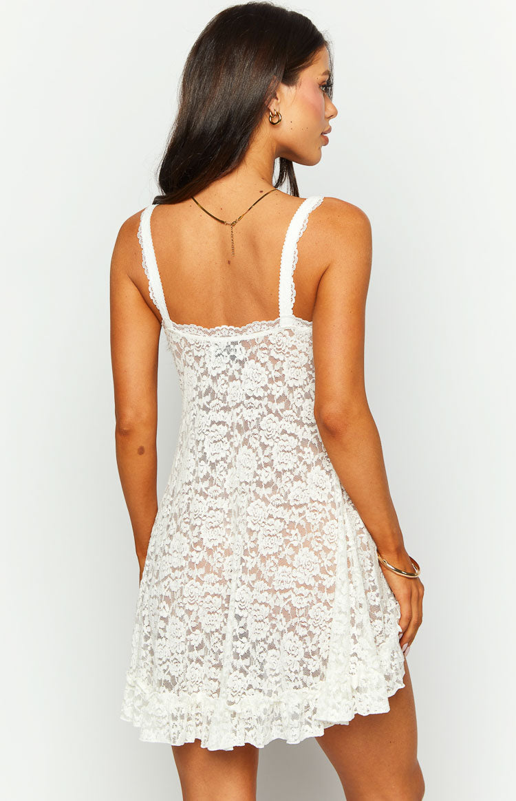 All Mine White Lace Mini Dress — 5