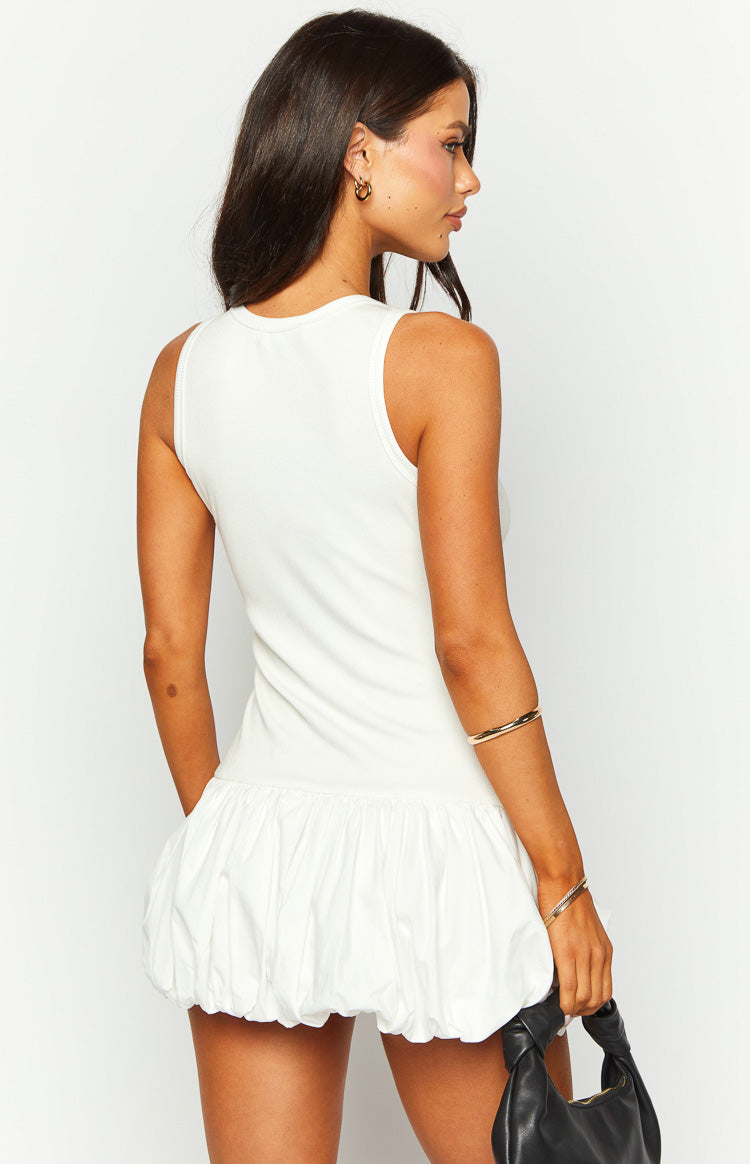Stiles White Bubble Mini Dress — 5