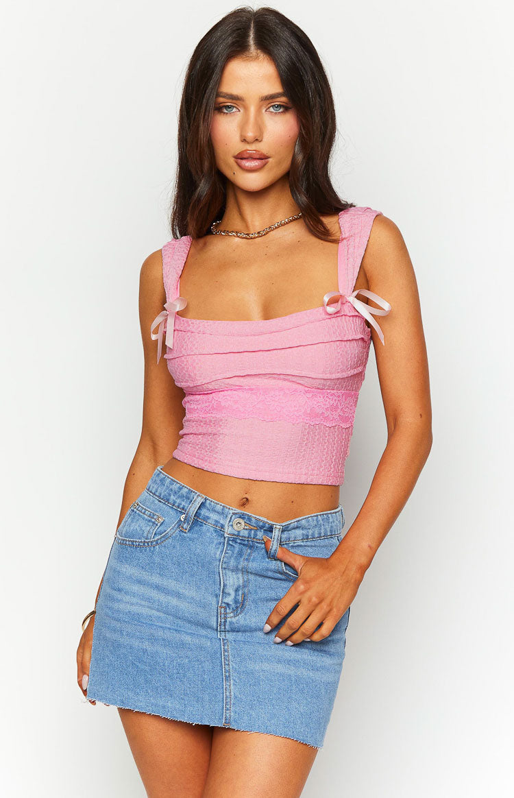Vida Pink Bow Top — 2
