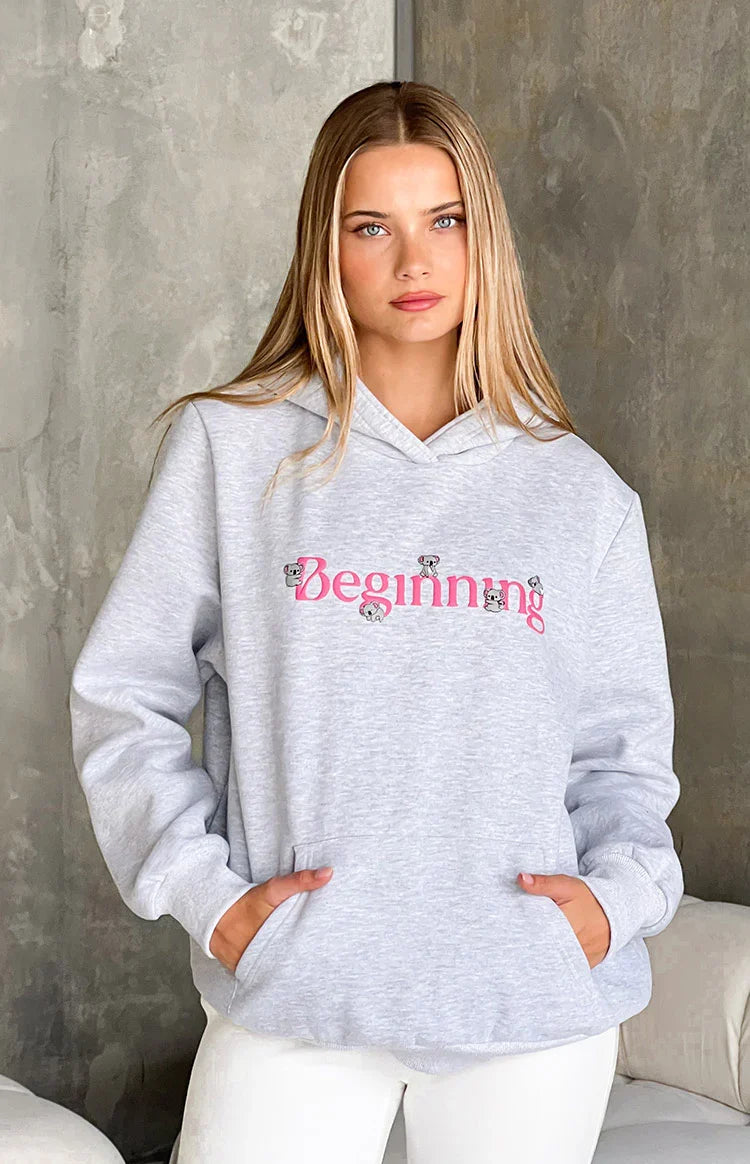 Beginning Grey Marl Koala Bubble Hoodie — 2