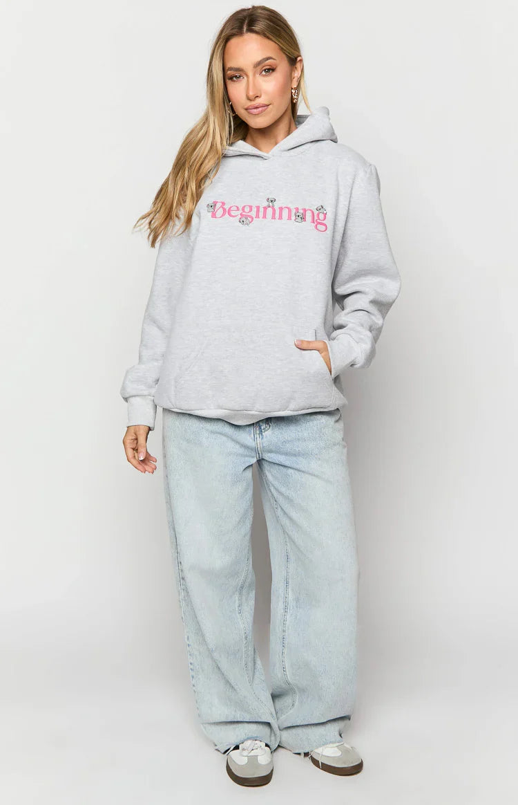 Beginning Grey Marl Koala Bubble Hoodie — 3