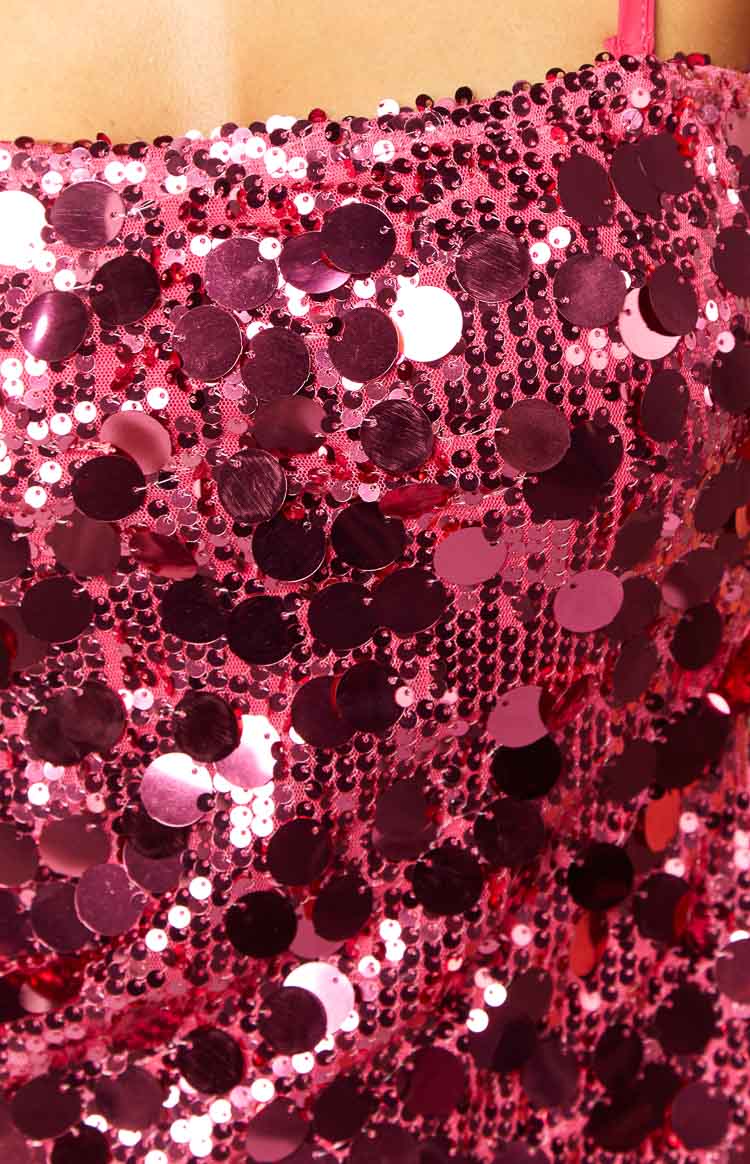 Radiant Pink Sparkle Mini Dress — 5