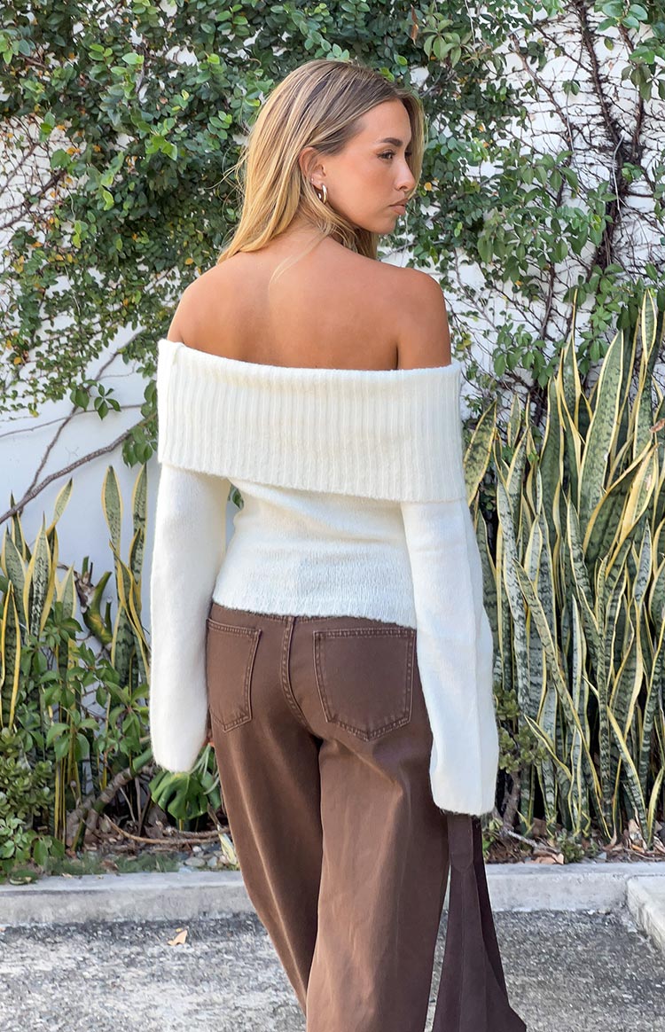 Joey Cream Off Shoulder Sweater — 4