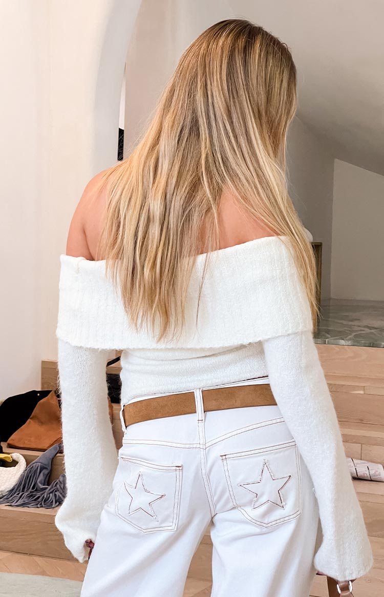 Joey Cream Off Shoulder Sweater — 19