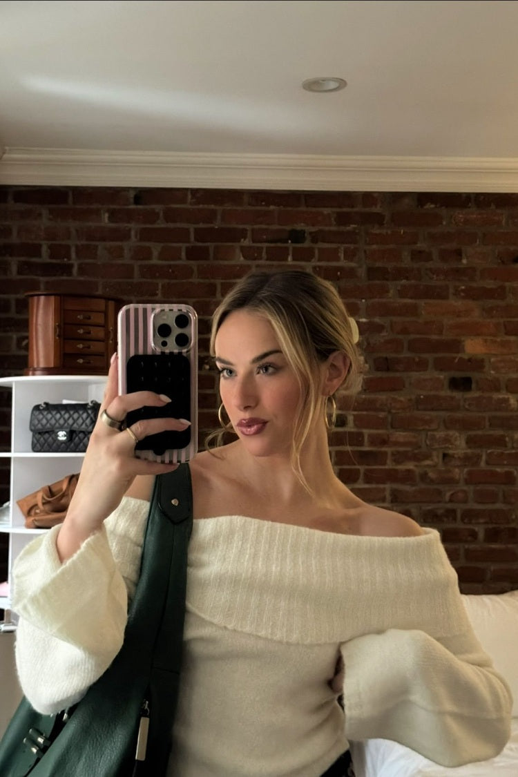 Joey Cream Off Shoulder Sweater — 23