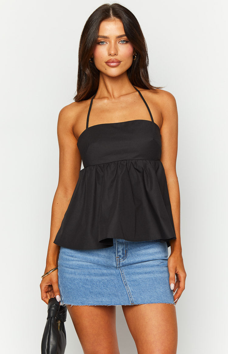 Axl Black Halter Top — 3