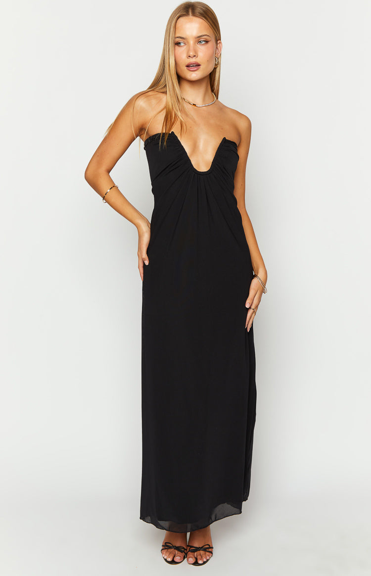 Braelyn Black Strapless Maxi Dress — 2
