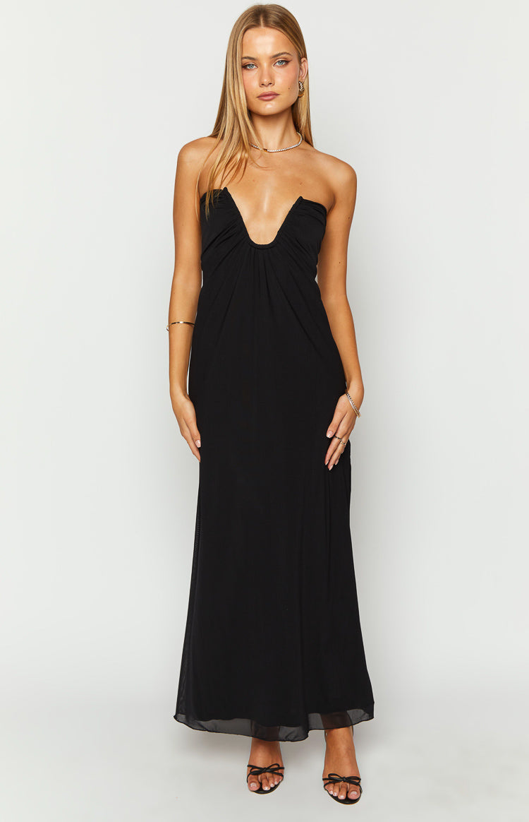 Braelyn Black Strapless Maxi Dress — 3