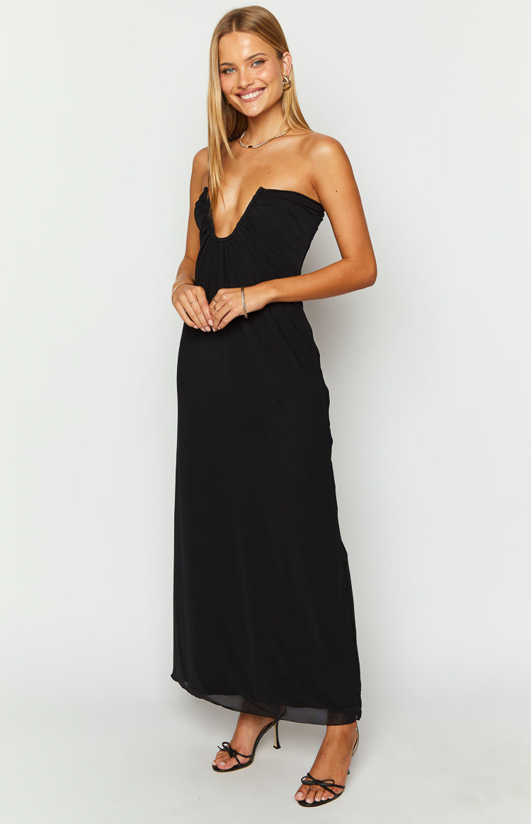 Braelyn Black Strapless Maxi Dress — 4