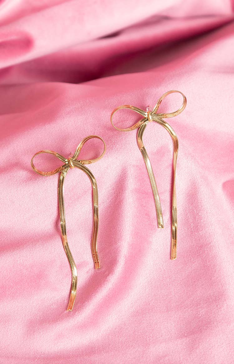 Zenith Gold Bow Earrings — 3