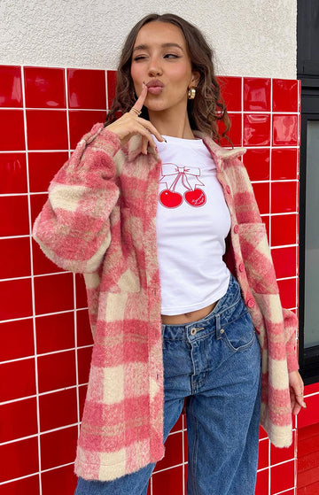 Neve Pink Check Jacket — 1