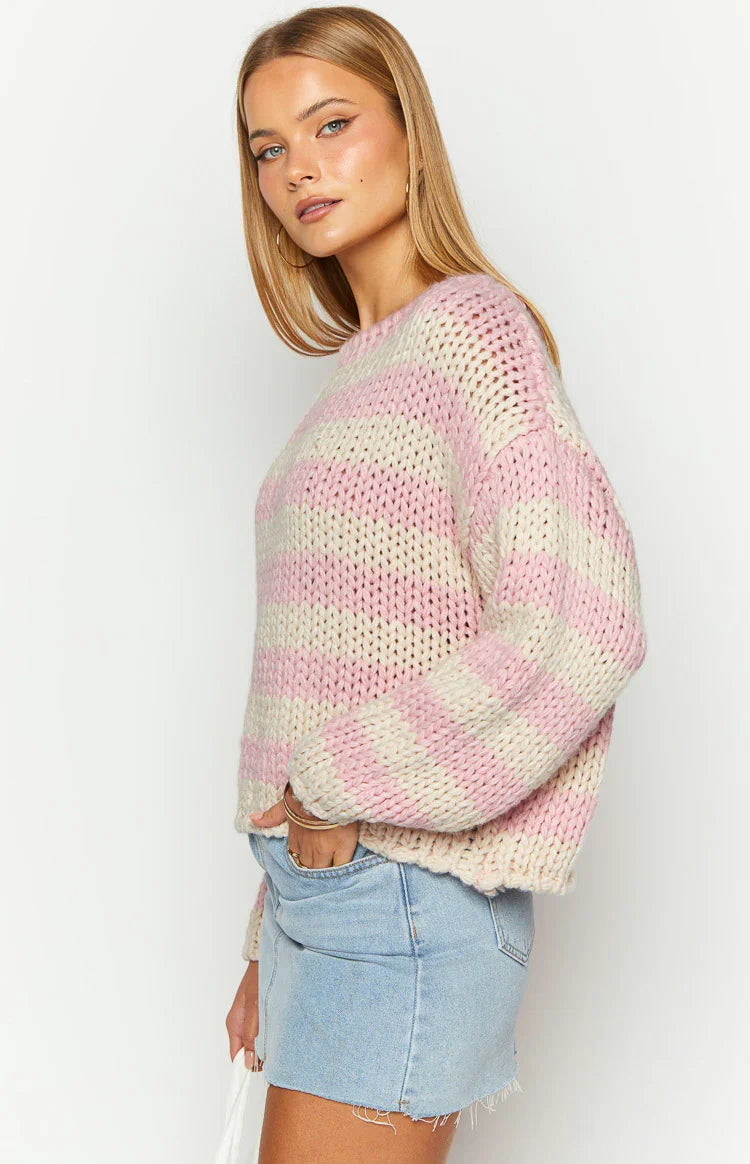Bea Pink Striped Sweater — 6