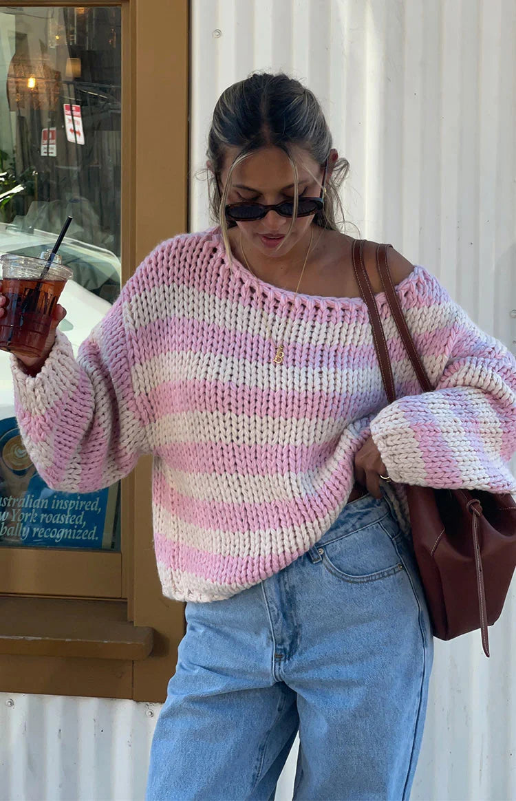 Bea Pink Striped Sweater — 9