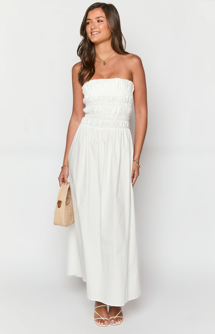 Benetti White Strapless Maxi Dress — 2