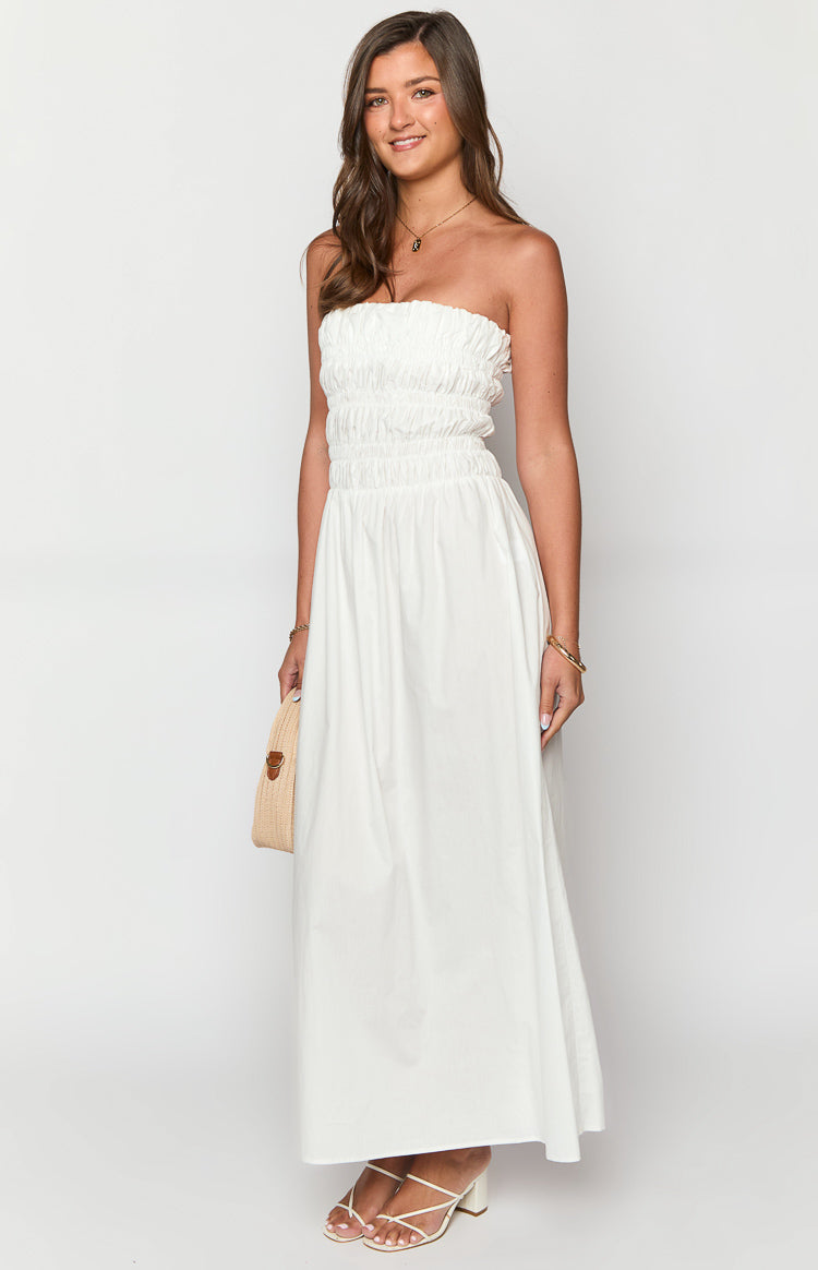 Benetti White Strapless Maxi Dress — 4