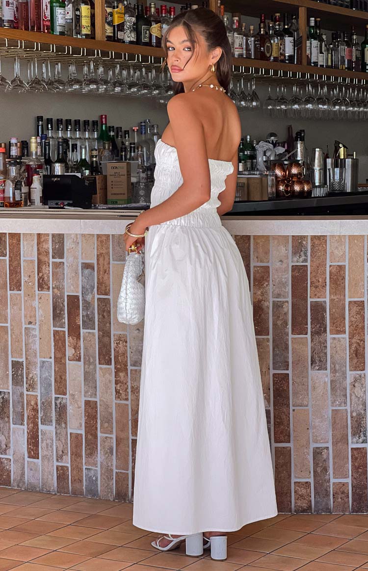 Benetti White Strapless Maxi Dress — 7