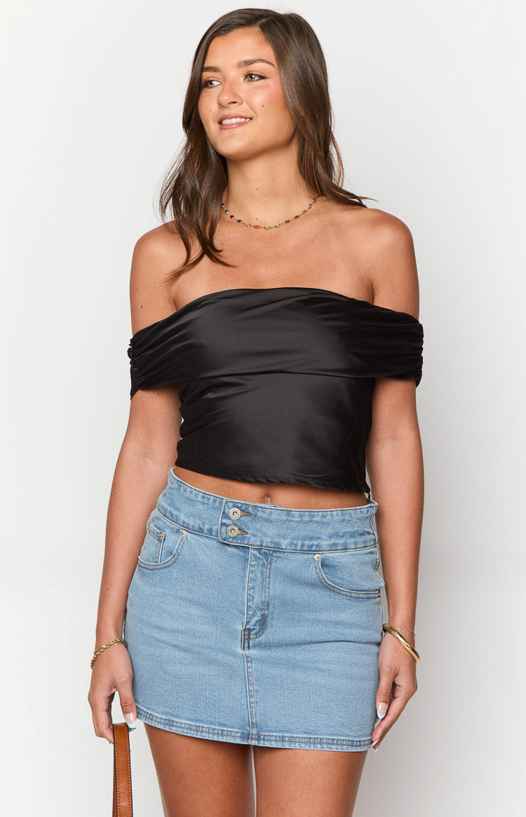 Ria Light Wash Denim Mini Skirt — 3