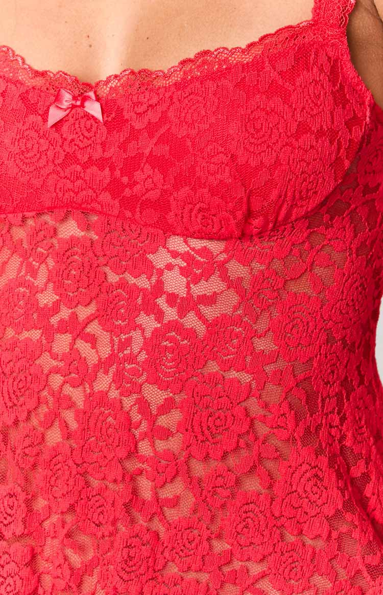 All Mine Red Lace Mini Dress — 8